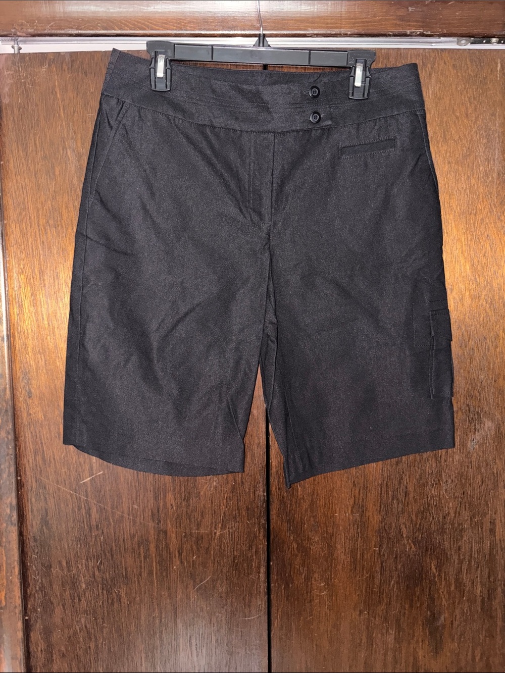 Dalia Collection Black Tailored Bermuda Shorts